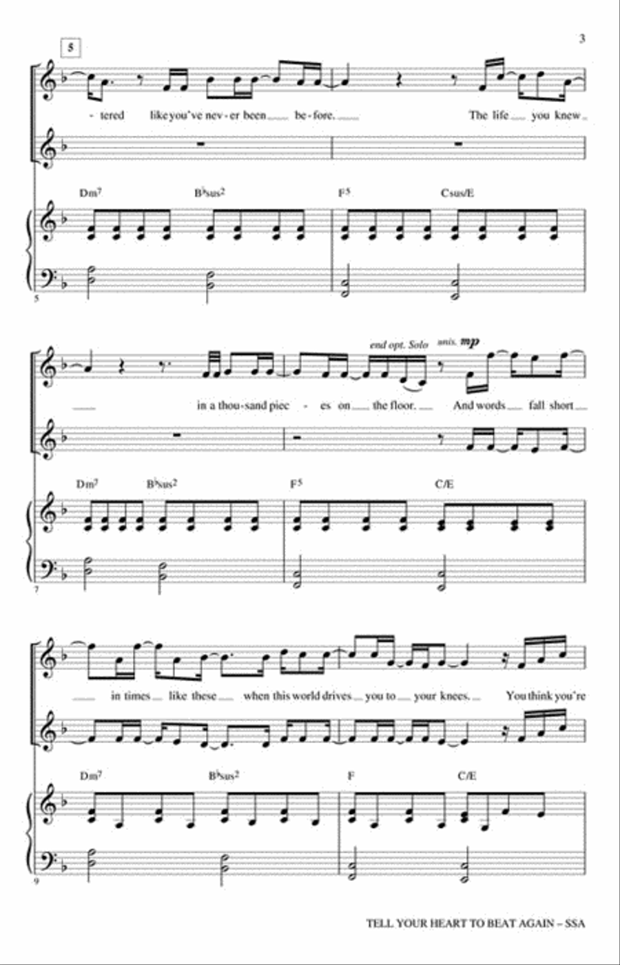 Tell Your Heart to Beat Again SSA scores gallery preview page 3