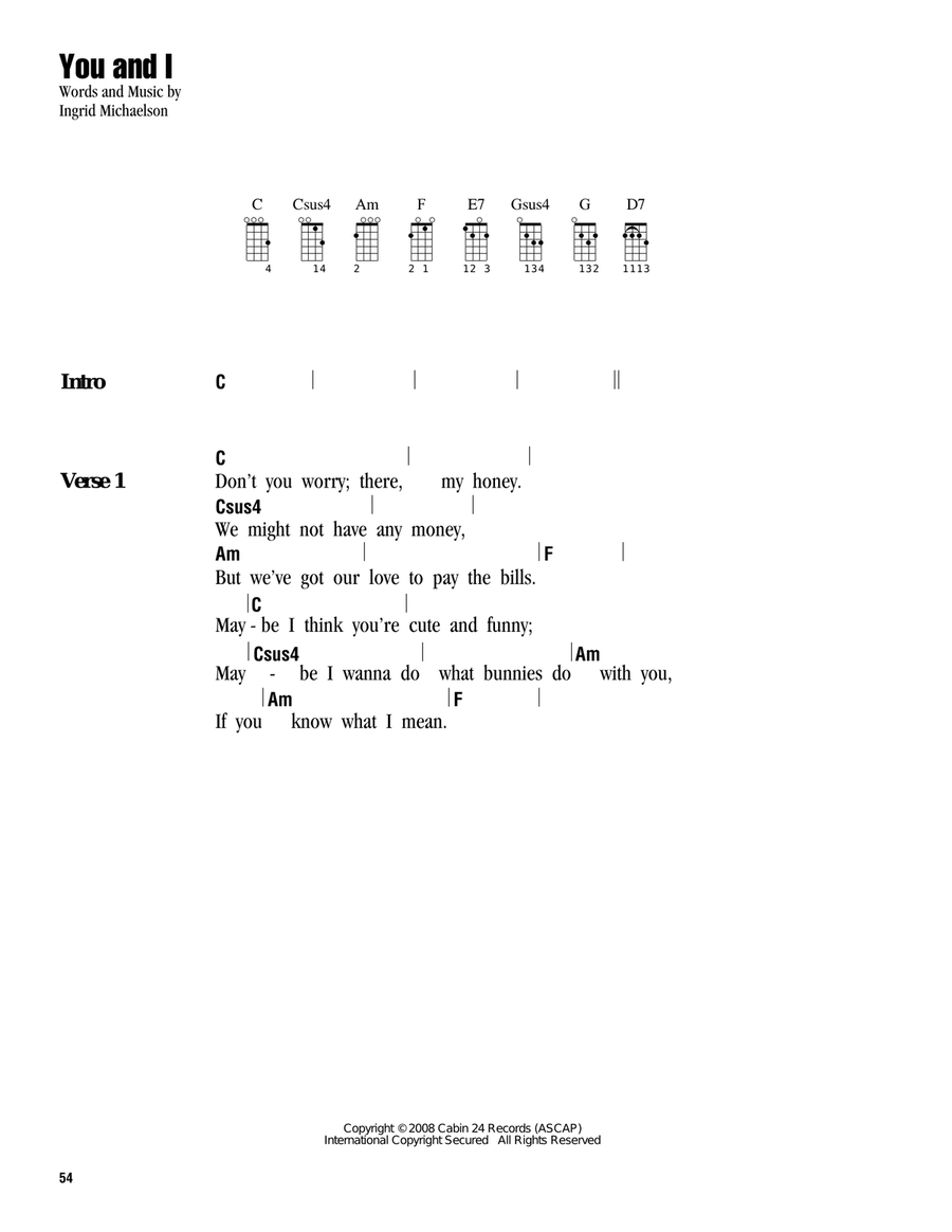 You And I Ukulele scores gallery preview page 1