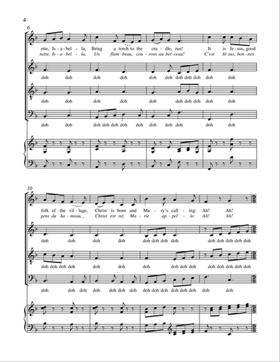 Carols of the Nativity: 2. Bring a Torch, Jeannette, Isabella (Un Flambeau) 4-Part scores gallery preview page 3