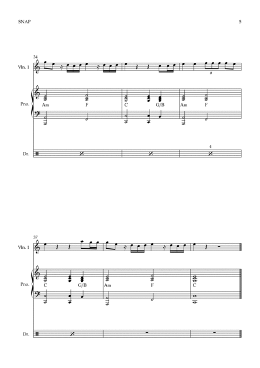 Snap Violin Solo scores gallery preview page 5
