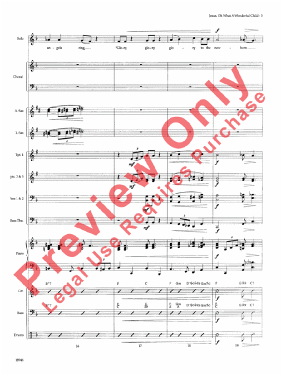 Jesus, Oh What a Wonderful Child Choir scores gallery preview page 6
