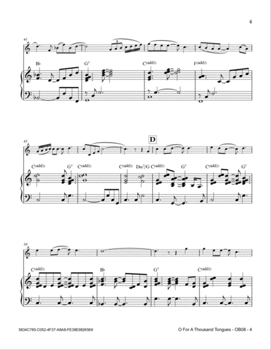 O For A Thousand Tongues Piano scores gallery preview page 5