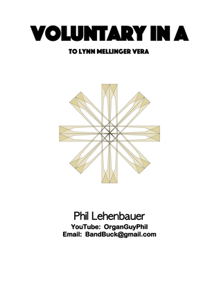 Book cover for Voluntary in A, organ work by Phil Lehenbauer