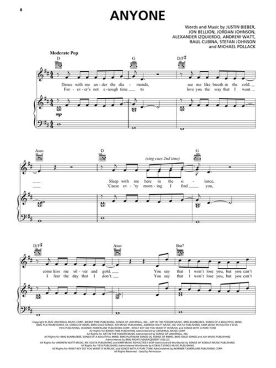 Chart Hits of 2020-2021 Piano, Vocal, Guitar scores gallery preview page 5