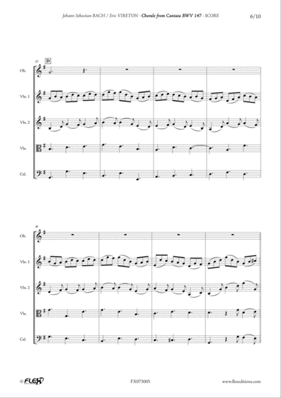 Chorale from Cantata BVW 147 Cello scores gallery preview page 6