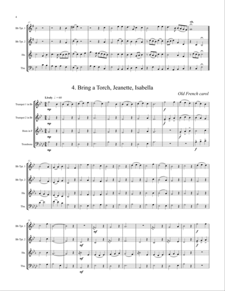 6 Christmas Quartets 6 Christmas Quartets Brass Quartet scores gallery preview page 5