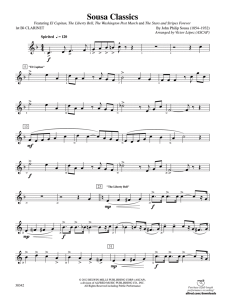Sousa Classics: 1st B-flat Clarinet