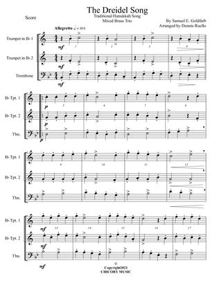 The Dreidel Song - Mixed Brass Trio - Advanced Intermediate
