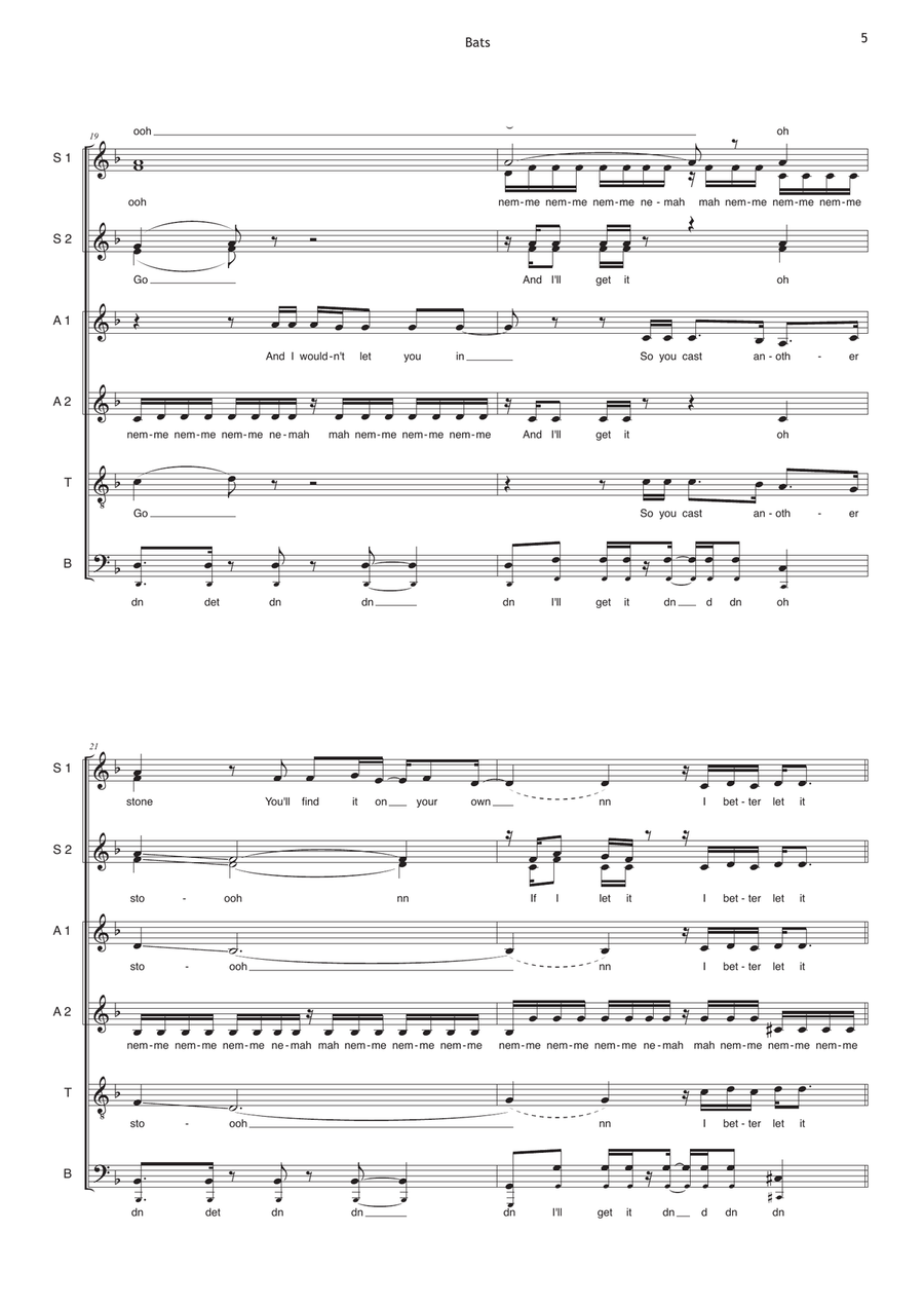 Bats A Cappella scores gallery preview page 5