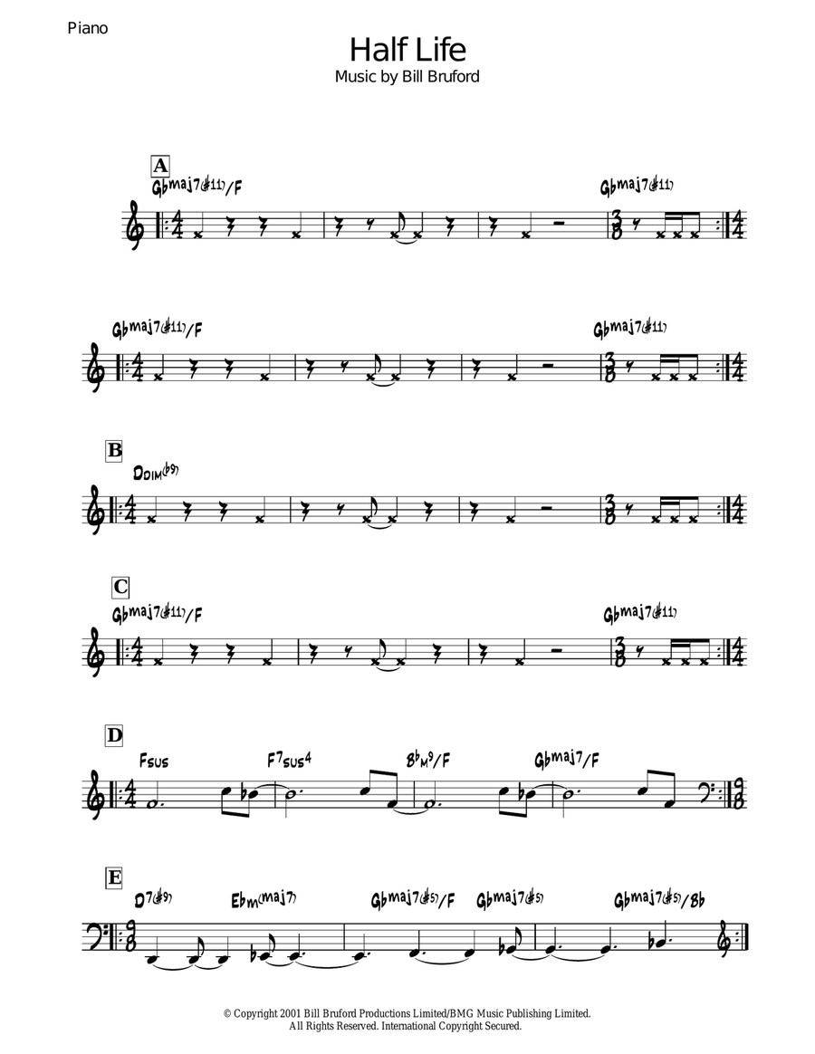 Half Life Piano Solo scores gallery preview page 1