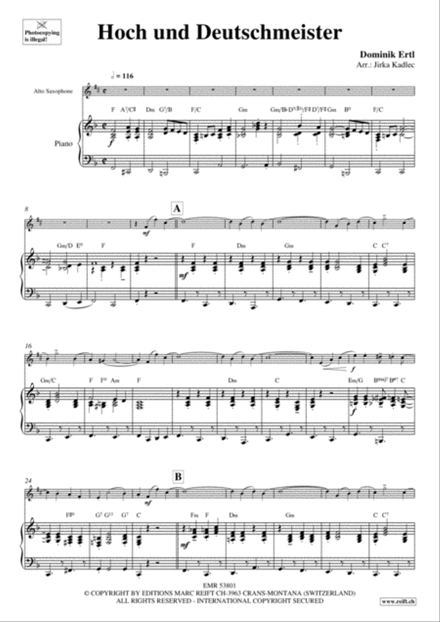 Hoch und Deutschmeister Alto Saxophone scores gallery preview page 4