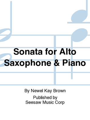 Book cover for Sonata for Alto Saxophone & Piano