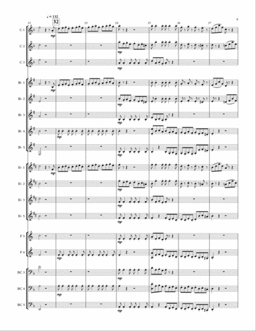 Toccata and Fugue - Adaptable Arrangement Concert Band scores gallery preview page 5