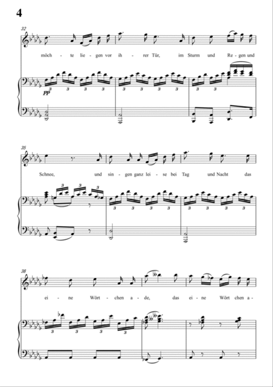 Schubert-Die böse Farbe,from 'Die Schöne Müllerin',Op.25 No.17 in bD for Vocal and Piano Voice scores gallery preview page 5