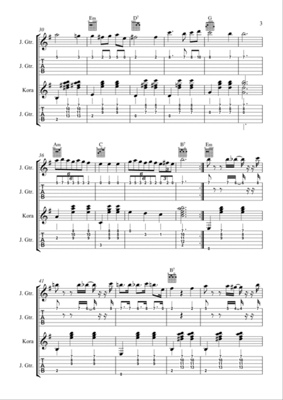 Embustero Y Bailarín Guitar Ensemble scores gallery preview page 3