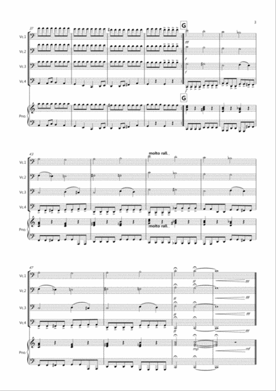 Pachelbel Rocks! for Cello Quartet Cello Solo scores gallery preview page 3