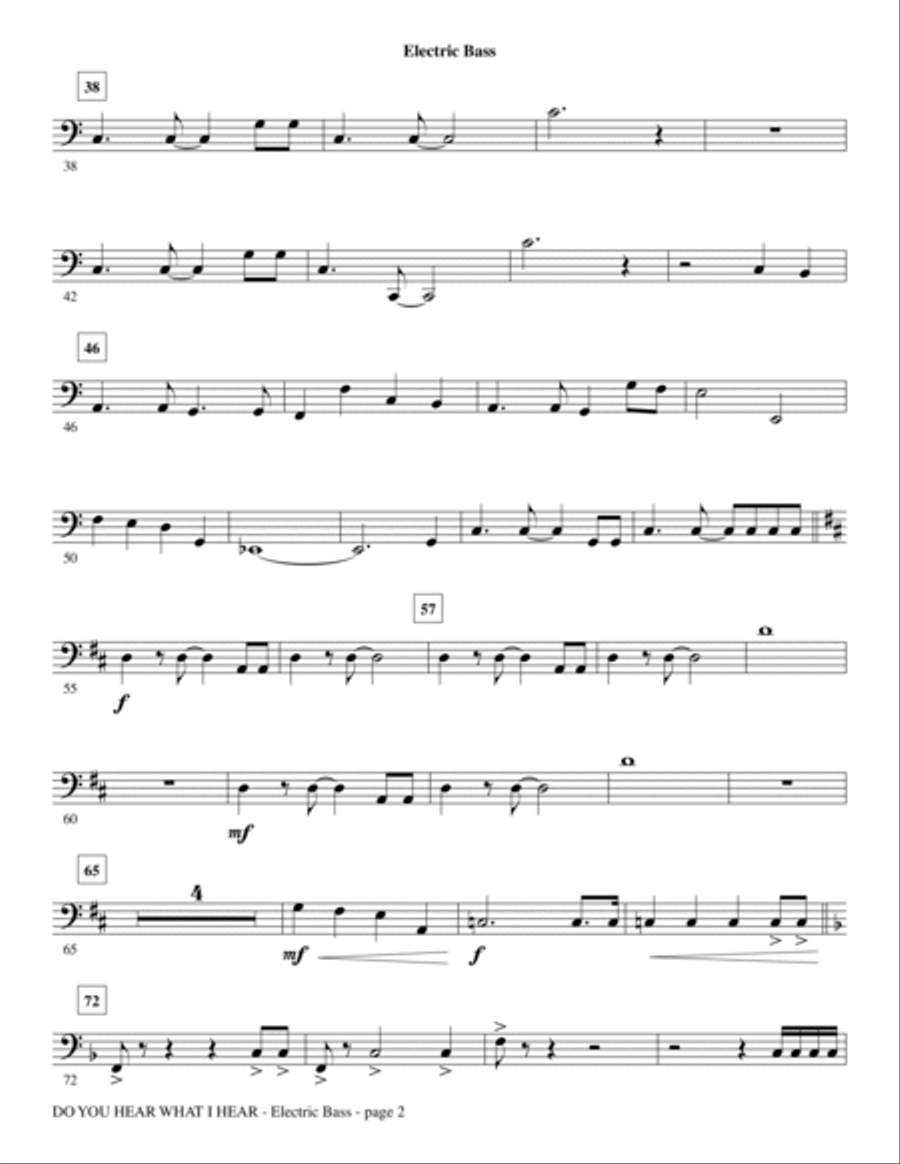 Do You Hear What I Hear - Electric Bass Choir scores gallery preview page 2