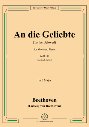 Book cover for Beethoven-An die Geliebte(To the Beloved),in E Major