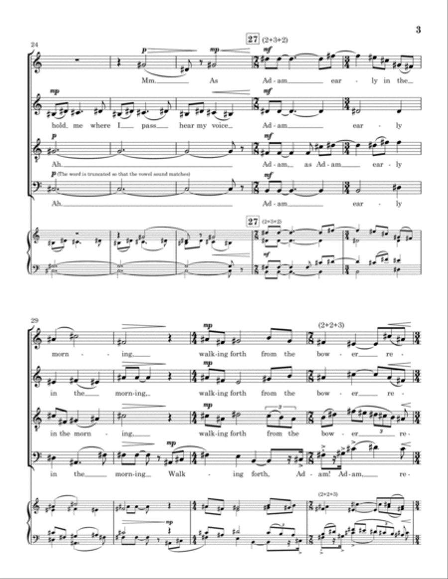 As Adam Early in the Morning 4-Part scores gallery preview page 3