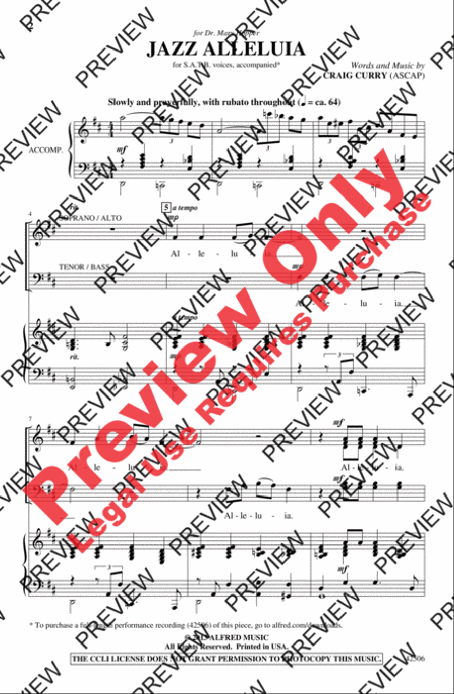 Jazz Alleluia 4-Part scores gallery preview page 2