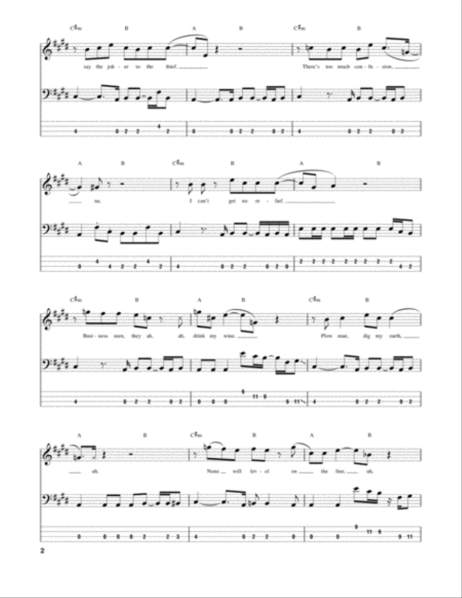 All Along The Watchtower All Along The Watchtower Guitar Tablature scores gallery preview page 2