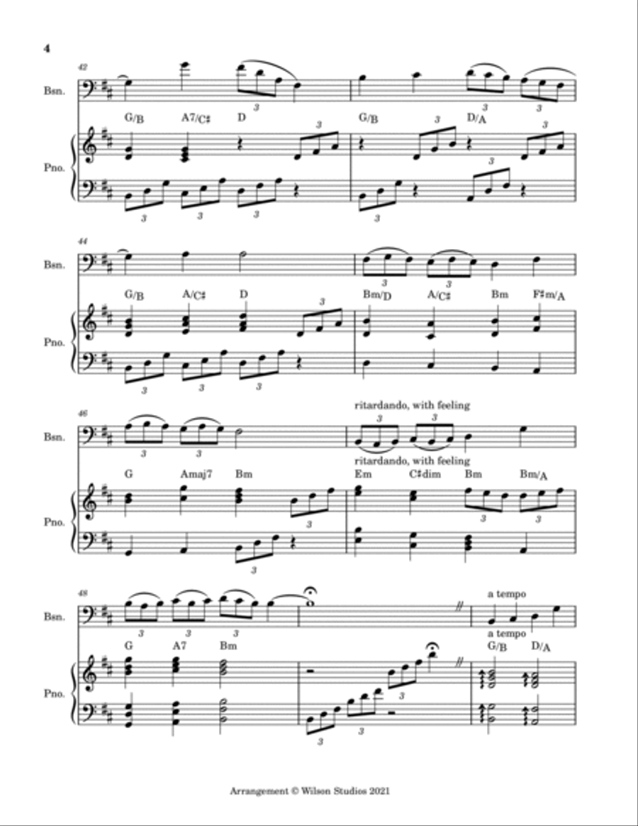 For the Beauty of the Earth--bassoon solo Bassoon Solo scores gallery preview page 4