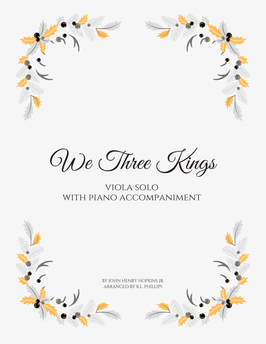 We Three Kings - Viola Solo with Piano Accompaniment image number null