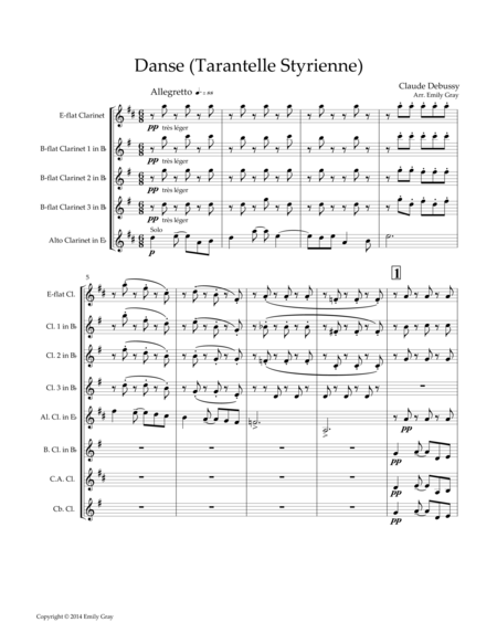Danse for Clarinet Choir (Score)