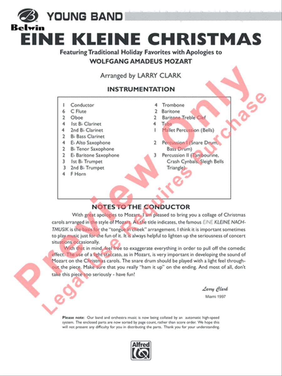 Eine Kleine Christmas Concert Band scores gallery preview page 2