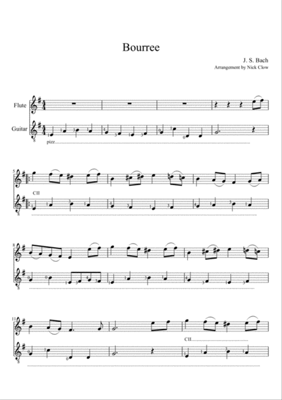 Bourree Flute scores gallery preview page 1