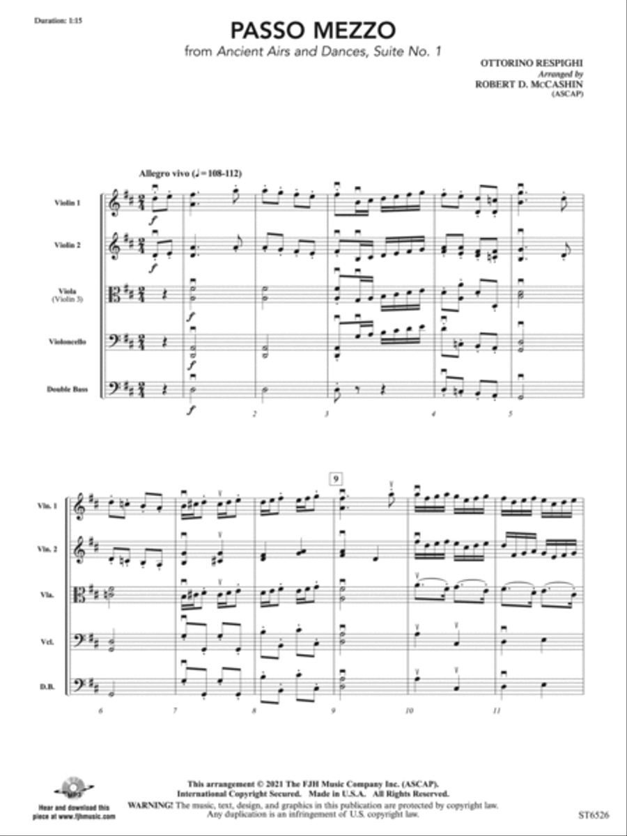 Passo Mezzo: Score Passo Mezzo: Score String Orchestra scores gallery preview page 3