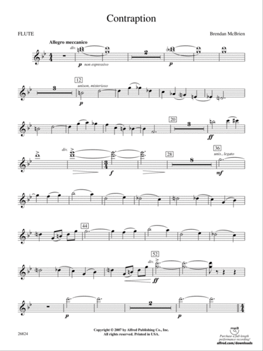 Contraption: Flute Concert Band scores gallery preview page 1