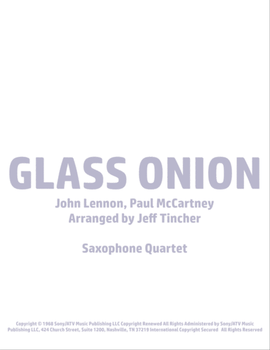 Glass Onion Woodwind Quartet scores gallery preview page 1