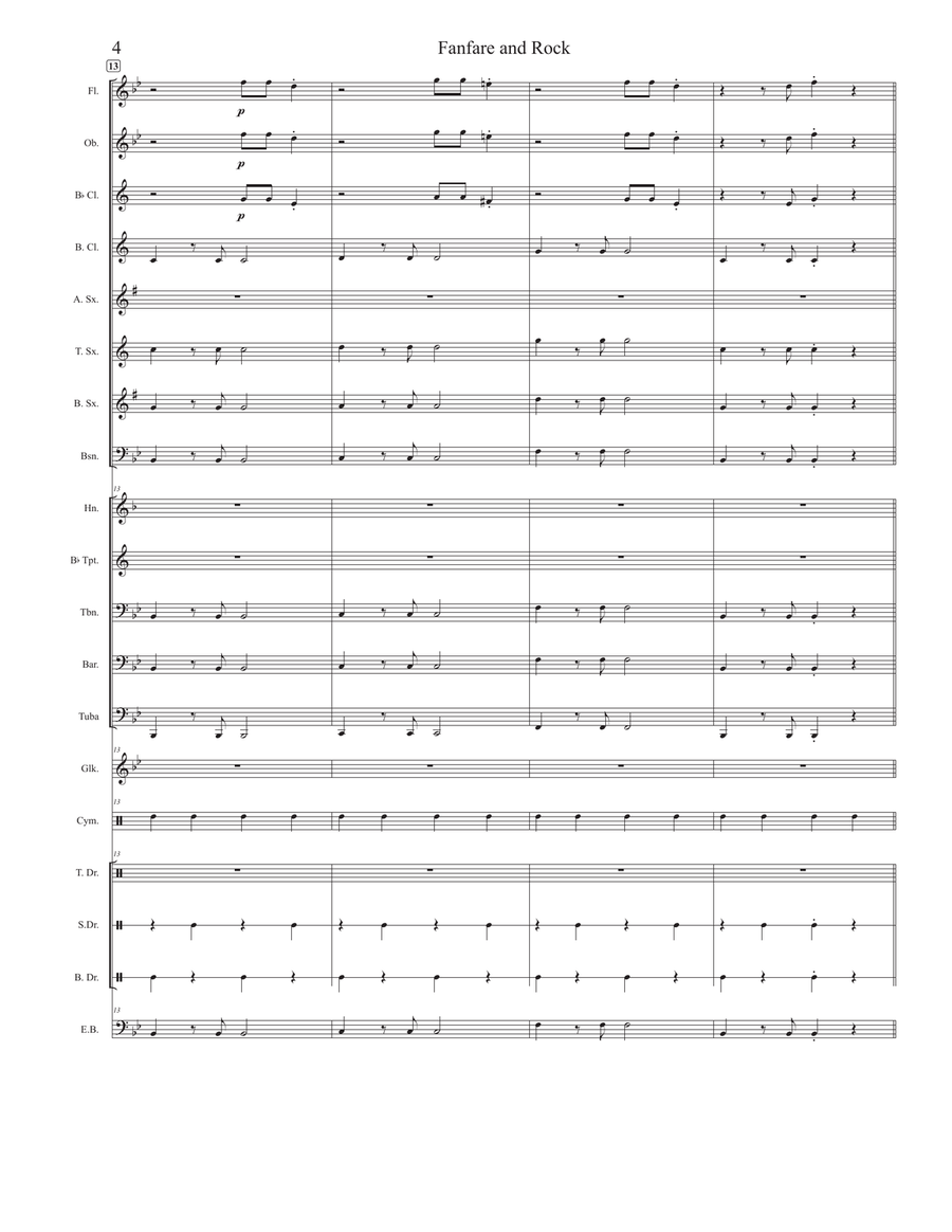 Fanfare and Rock For Beginner Concert Band Concert Band scores gallery preview page 5