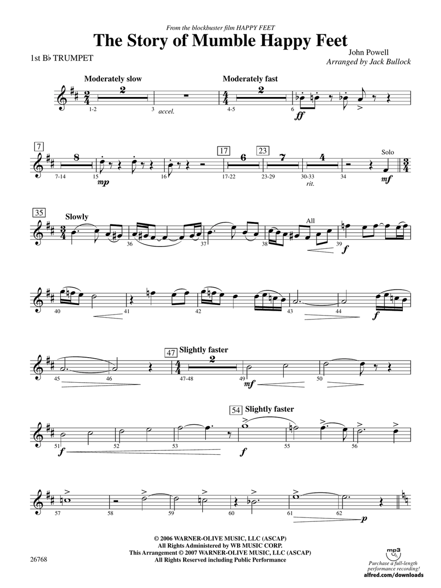 The Story of Mumble Happy Feet: 1st B-flat Trumpet