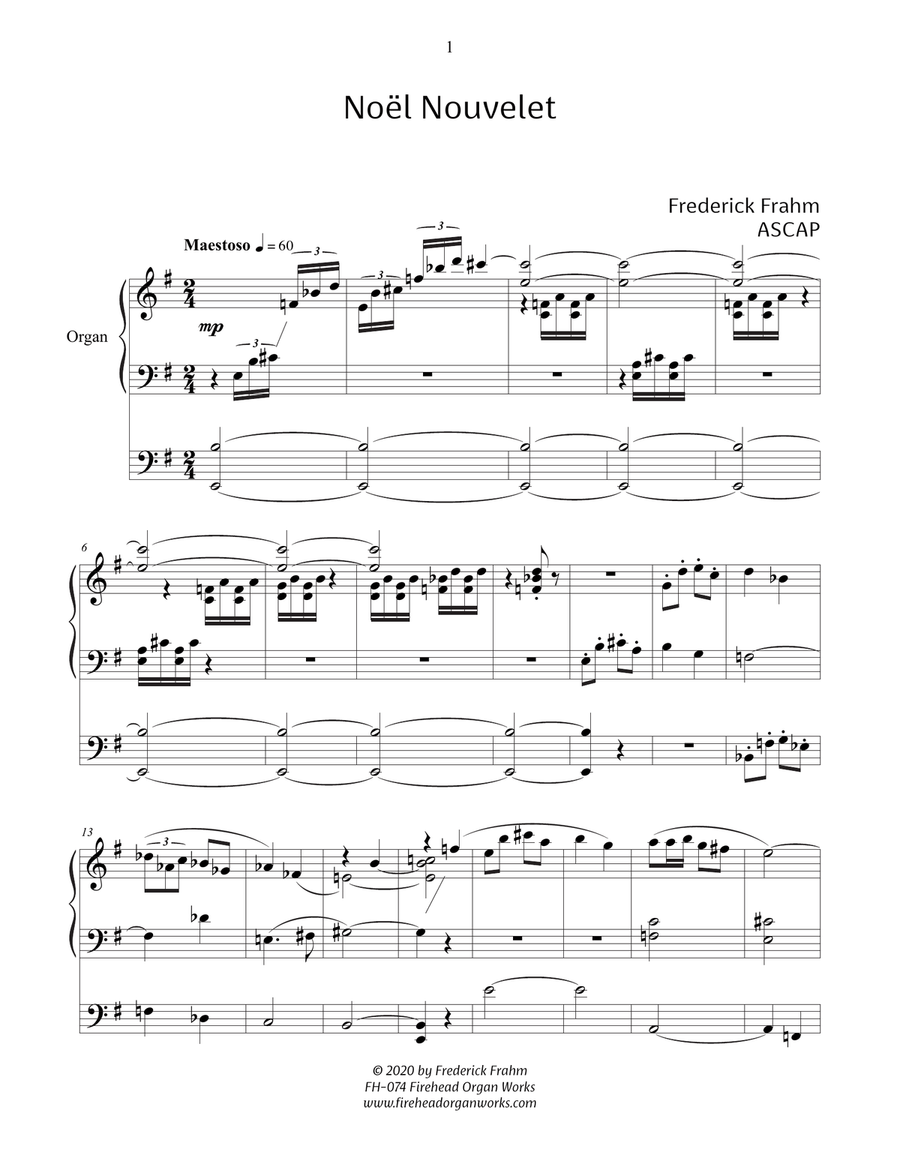 Noël Nouvelet Organ Solo scores gallery preview page 1