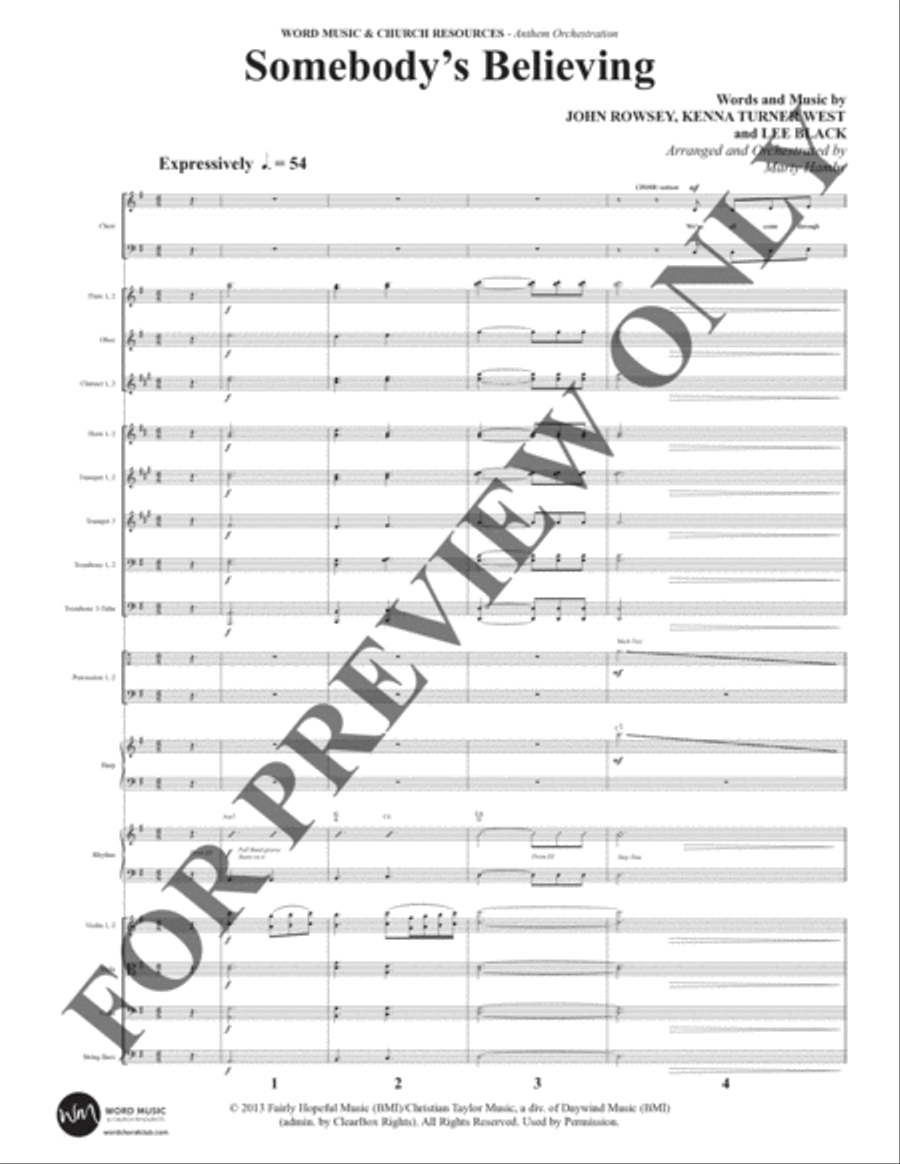 Somebody's Believing - Orchestration Choir scores gallery preview page 2