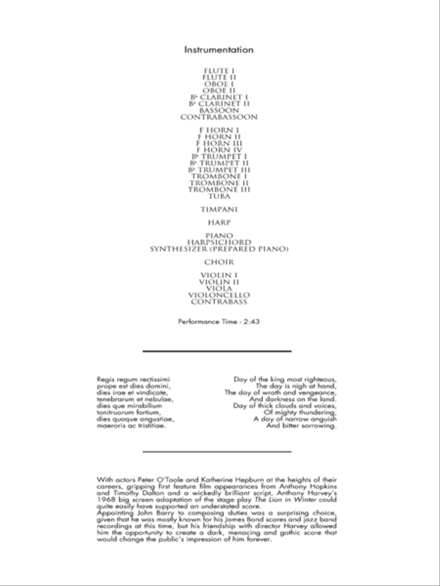 The Lion In Winter - Score Only Full Orchestra scores gallery preview page 2