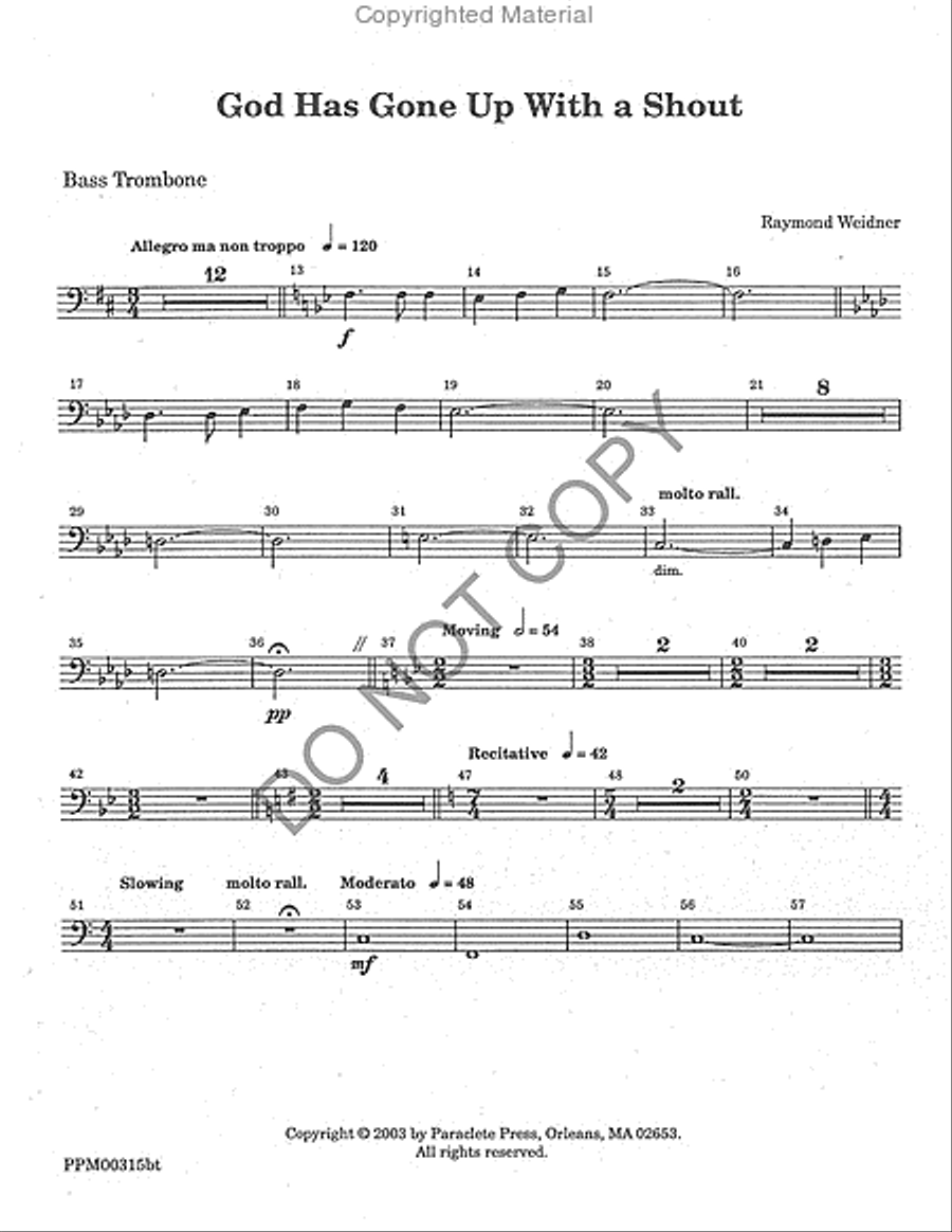 God Has Gone Up With a Shout - Brass Parts SSATBB scores gallery preview page 10