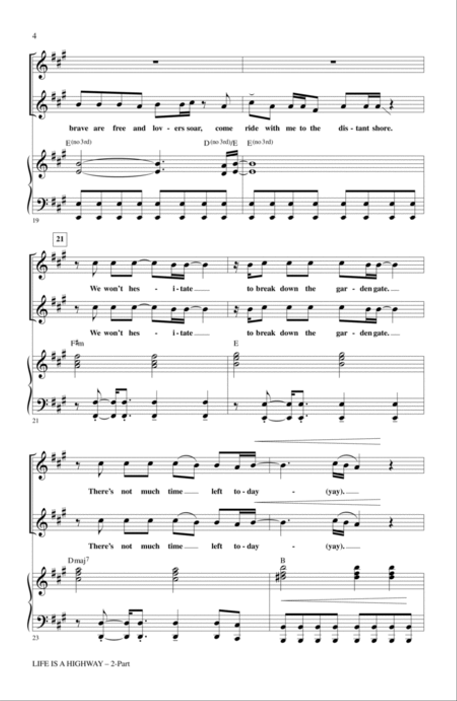 Life Is A Highway (from Cars) (arr. Alan Billingsley) 2-Part scores gallery preview page 3