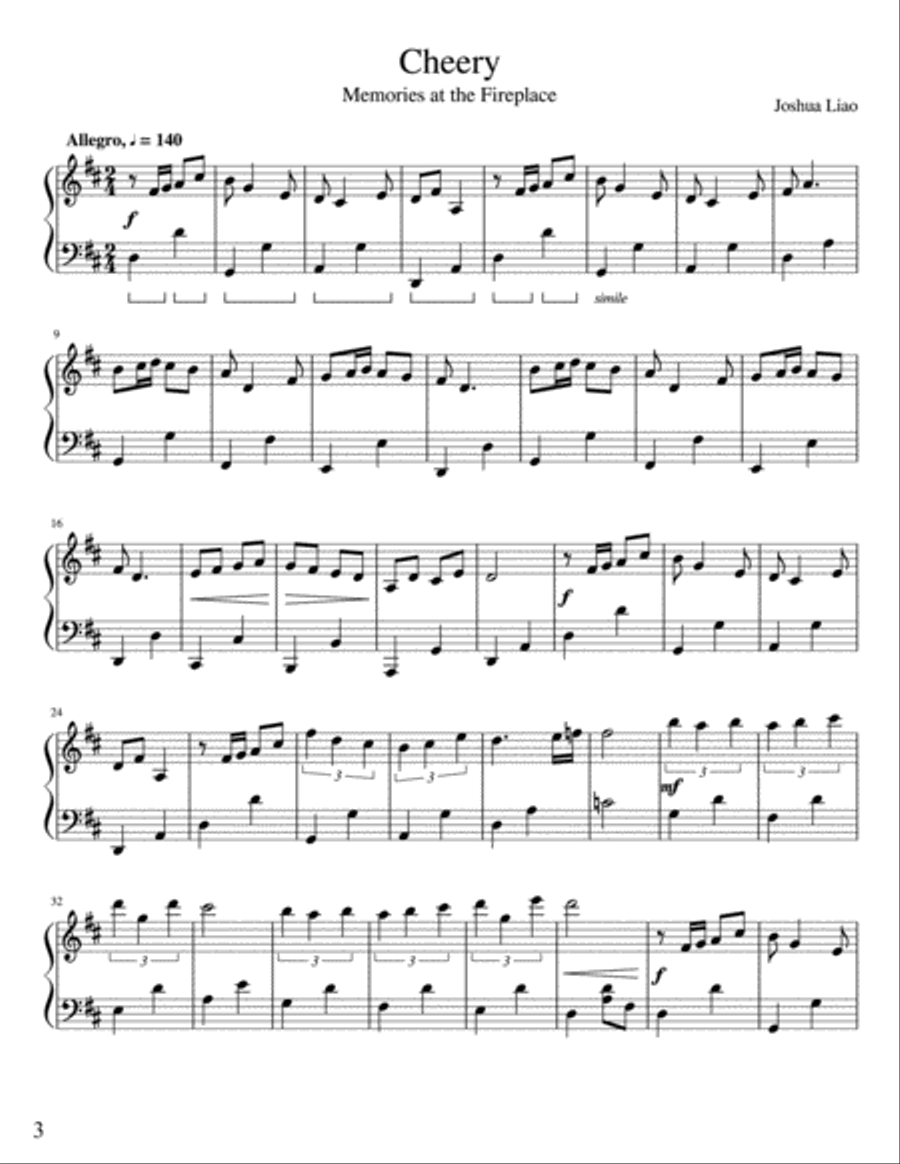 Memories at the Fireplace Piano Solo scores gallery preview page 3