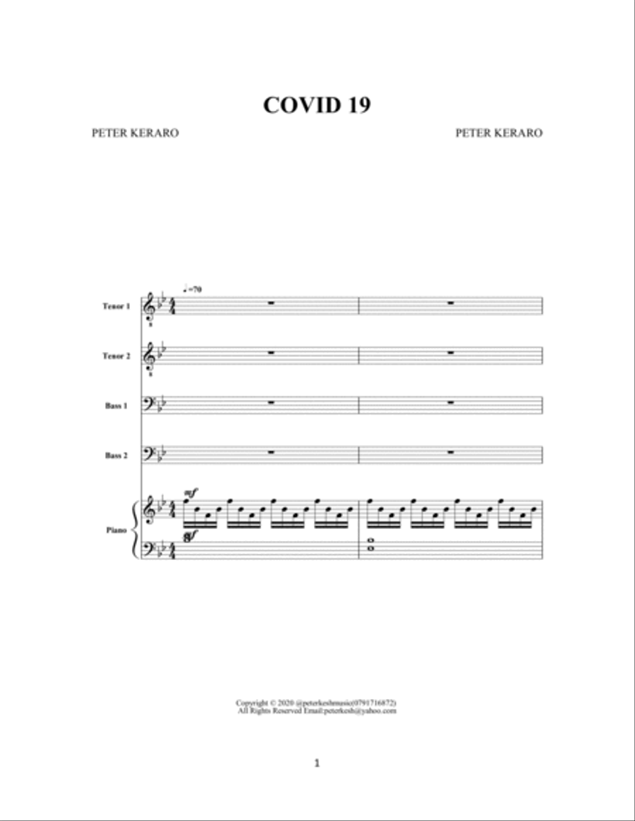 We Shall Overcome Covid 19 TTBB scores gallery preview page 1