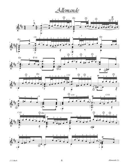 J.S. Bach complete Suite BWV 1012-6th. suite cello guitar arr.: P.J. Gómez & H. Navarro edition