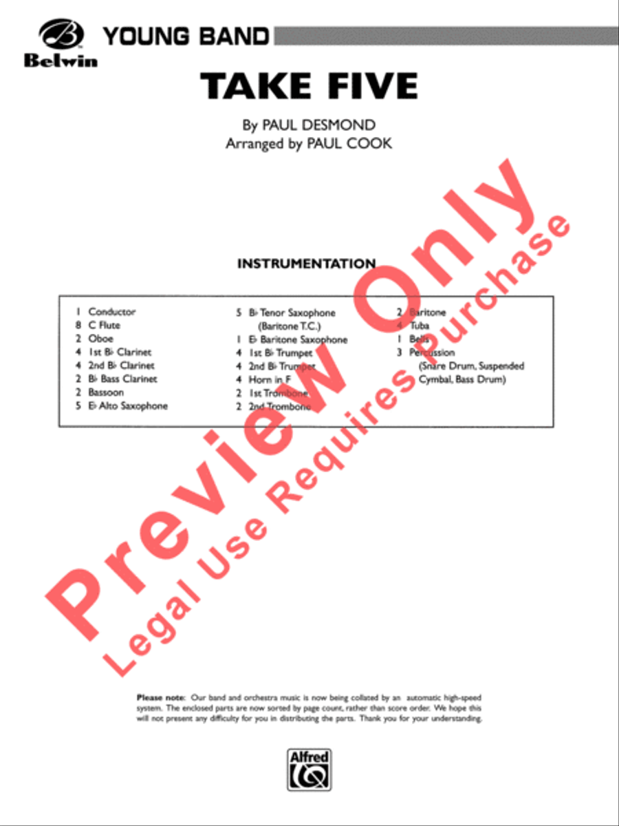 Take Five Concert Band scores gallery preview page 2