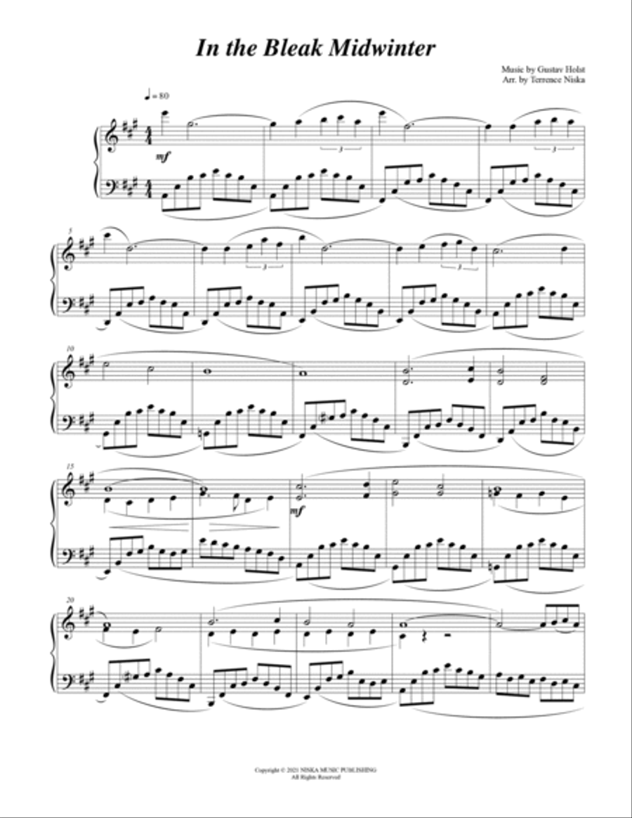 In the Bleak Midwinter Piano Solo scores gallery preview page 3