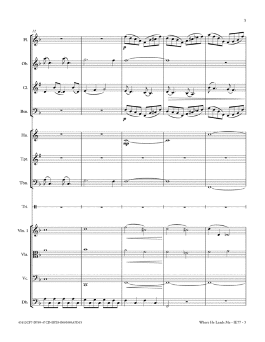Where He Leads Me Full Orchestra scores gallery preview page 3