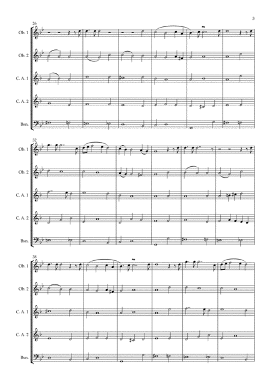 Dido's Lament arranged for Double Reed Quintet Woodwind Quintet scores gallery preview page 5