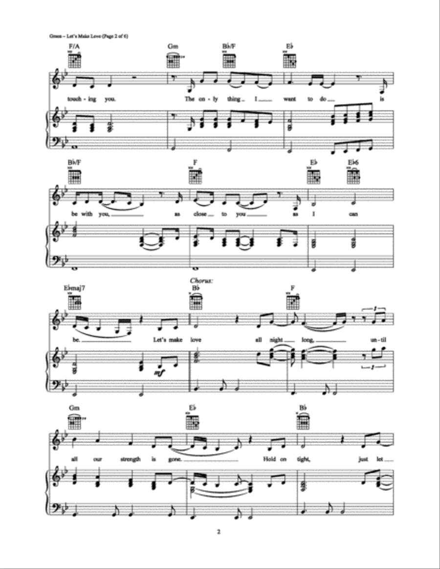 Let's Make Love Piano, Vocal, Guitar scores gallery preview page 2