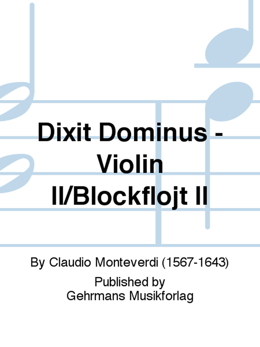 Dixit Dominus - Violin II/Blockflojt II