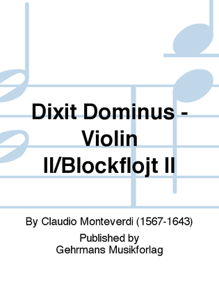 Dixit Dominus - Violin II/Blockflojt II